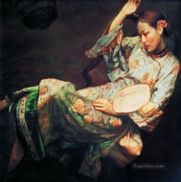Chinese Girls Painting - Drunk Beauty Chinese Chen Yifei Girl
